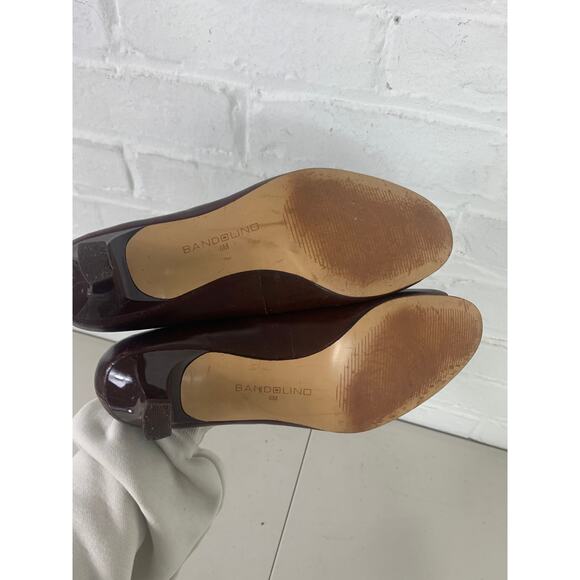 Bandolino Women's Open Toe Slip On Kitten Heel Pump Leather Wine Size US 6 - Picture 5 of 6